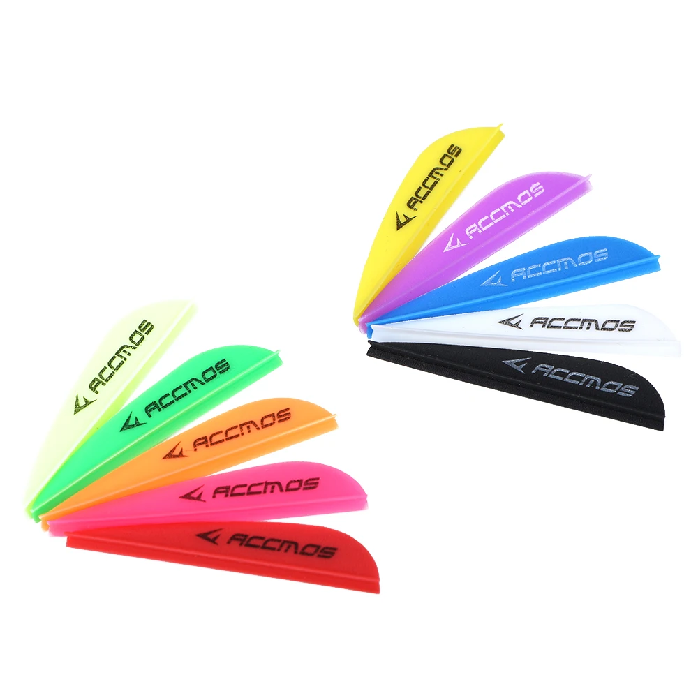 Archery Arrow Feathers 50pcs ACCMOS 1.75inch Plastic Drop-shaped Arrow Feather For Archery