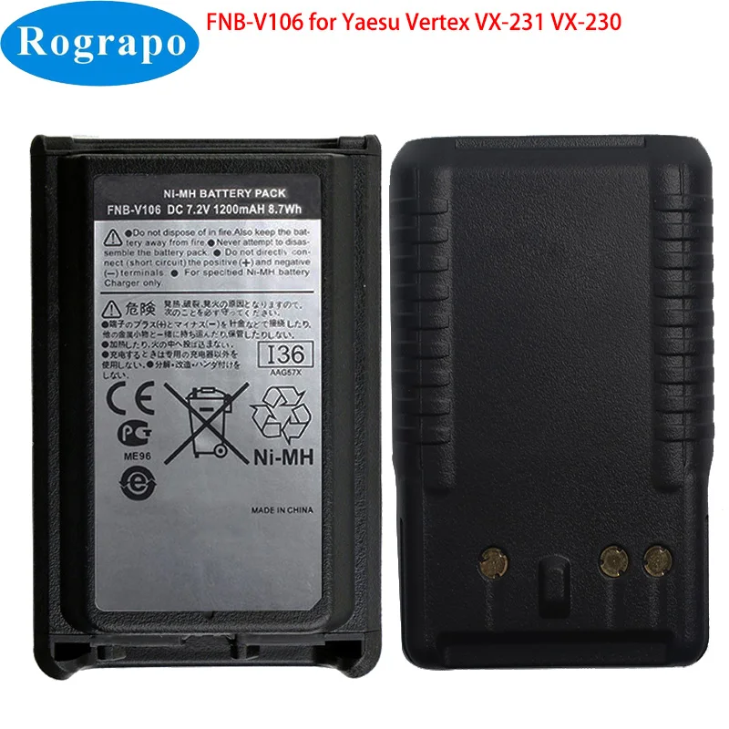 FNB-V106 FNBV106 NI-MH 1200mah Radio Battery for Yaesu Vertex Standard VX-231 VX-230 Walkie-Talkie rechargeable battery