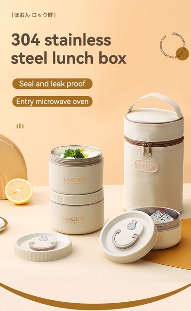 304ステンレス 保温弁当箱 3コンテナ付き