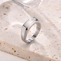 Stainless Steel Signet Ring for Men Women,Gold Silver Color Band Ring Pinky Ring Cool Finger Ring,Simple Jewelry Gift for Him 1