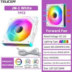 TEUCER ARGB Mirror Cycle Light Effect PC Cooling Fan, 800 - 2000RPM PWM, 360mm (As Shown)