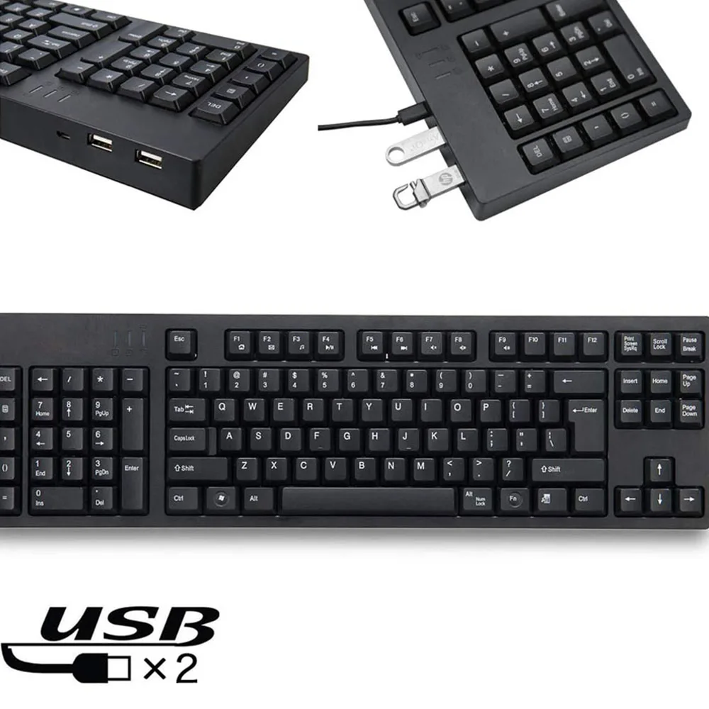 Teclado Ergonômico da Mão Esquerda Multimídia 109 Teclas Dual Usb Suporta Uma Variedade de Computadores de Escritório Tecla em Tamanho Grande Mais Novo