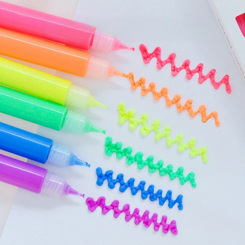 팝콘 펜 매직 버블 DIY 그래피티, 3 차원 확장 펜, 한국어 그림 펜, 미적 문구, 학용품