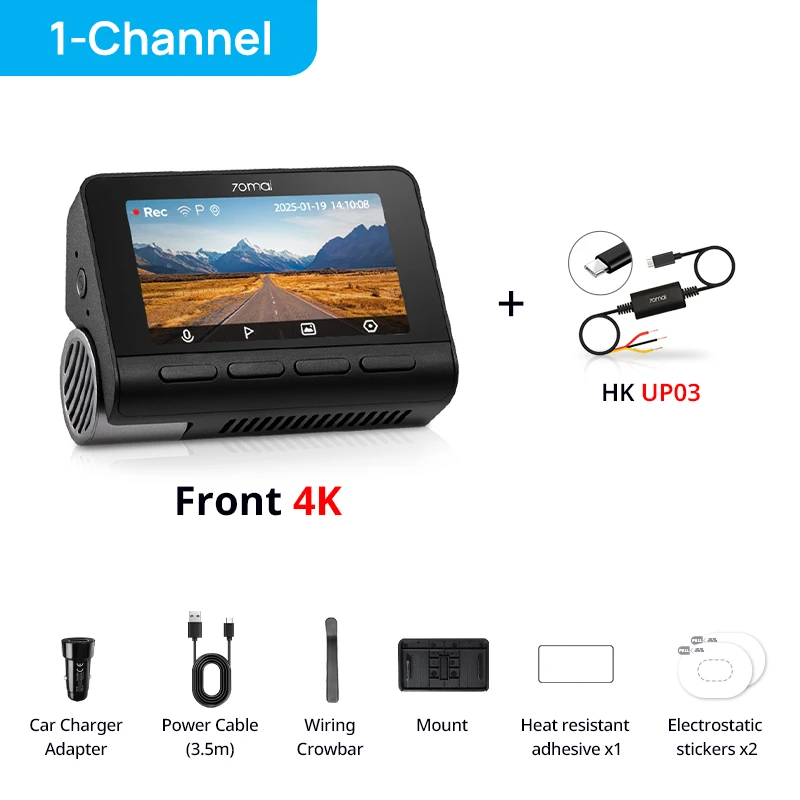 70mai Dash Cam 4K A800SE UHD A800S Upgraded Version Support Dual