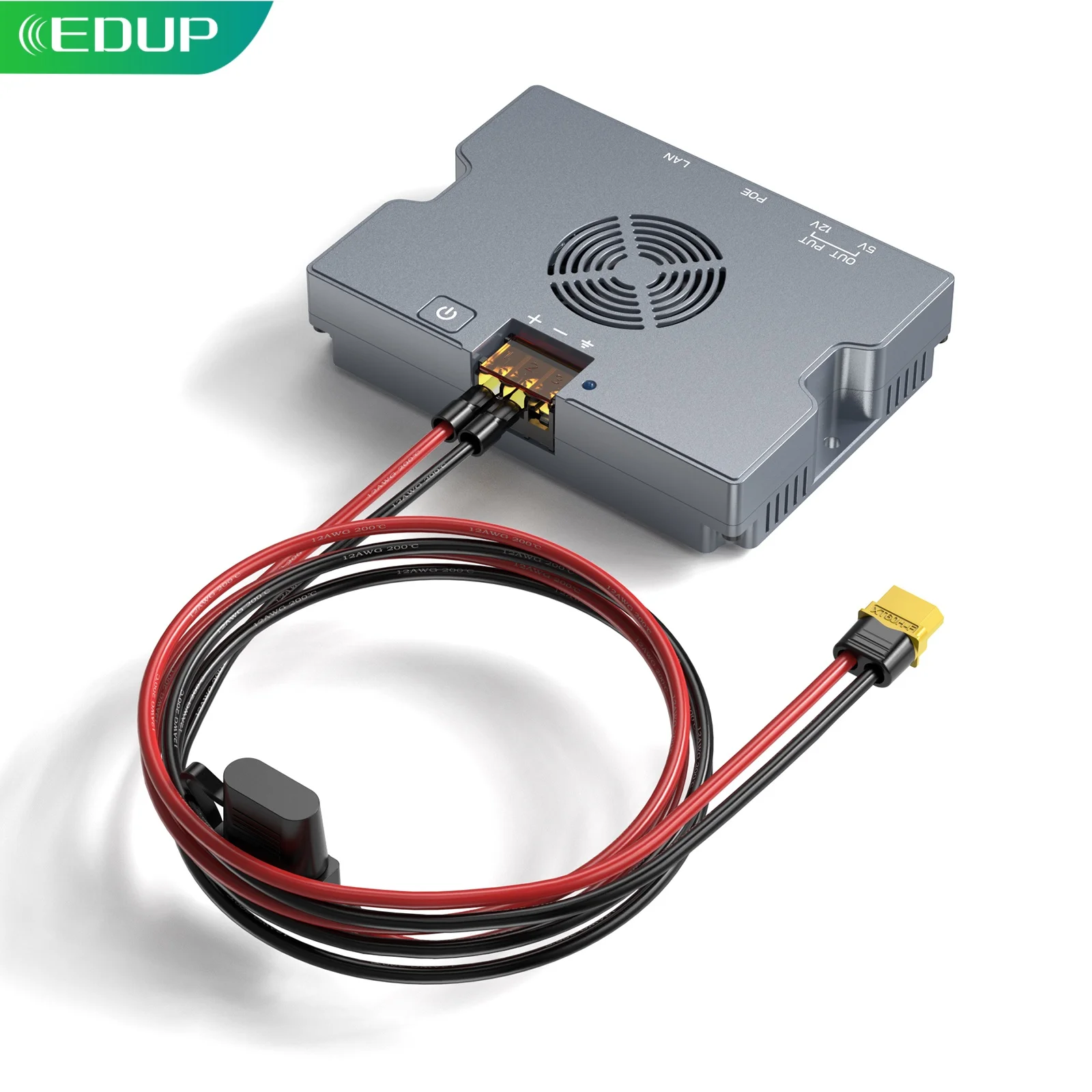 EDUP SK0116 일반 320W GigE PoE 인젝터 (스타링크 Gen3 엔터프라이즈 V4 36V DC 고속 PoE 전원 공급 장치, 냉각 팬 포함)