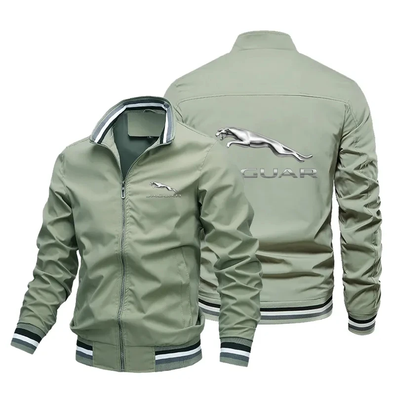 2024 Jaguar logo printed men's jacket, fashionable trench coat, outdoor sports jacket, autumn and winter coat top
