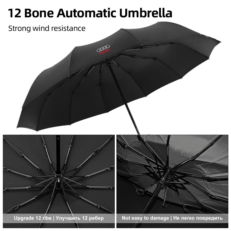 Car Fully Automatic Compact Folding Custom Umbrella Car Accessories For Audi sline TT Q2 Q3 Q5 Q7 Q8 A3 A4 A5 A6 A7 R8 B5 B6 B7 8 S8ad1fb2de42c405491c220dcb0b09777E