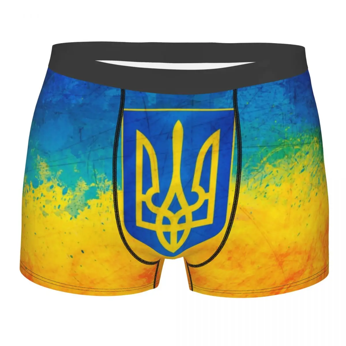 

Ukrainian Flag Underwear Men Sexy Print Custom Ukraine Coat Of Arms Boxer Briefs Shorts Panties Soft Underpants