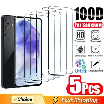 5Pcs Screen Protector for Samsung A55 A15 A54 A34 A13 A14 A53 A52 A12 A33 A52S A32 A35 A71 A72 A51 A22 S10E S20FE Tempered Glass 1