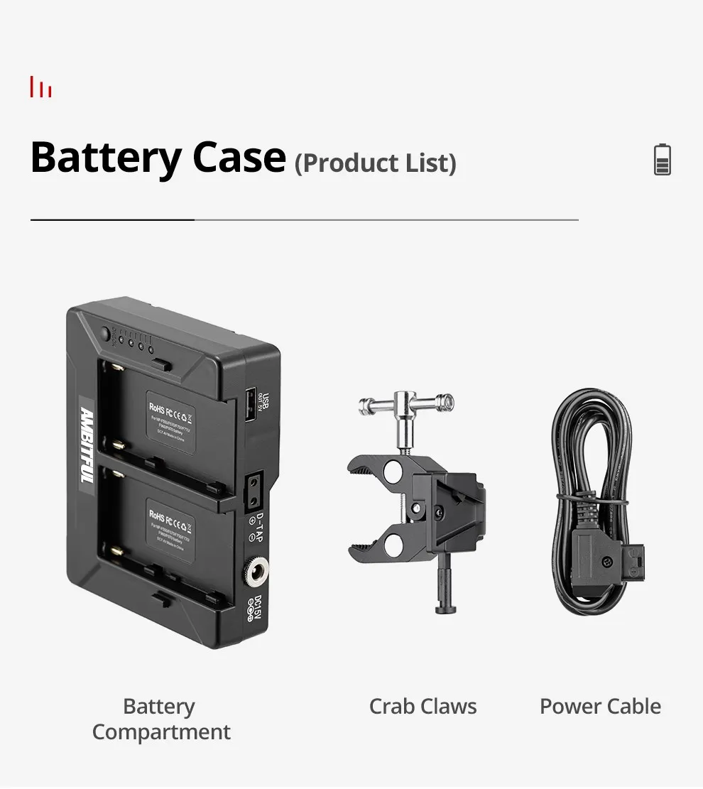 Description Picture 3 of itemAMBITFUL Battery Case Remote Control and for AMBITFUL FL80 FL80RGB FL80 RGB LED Light