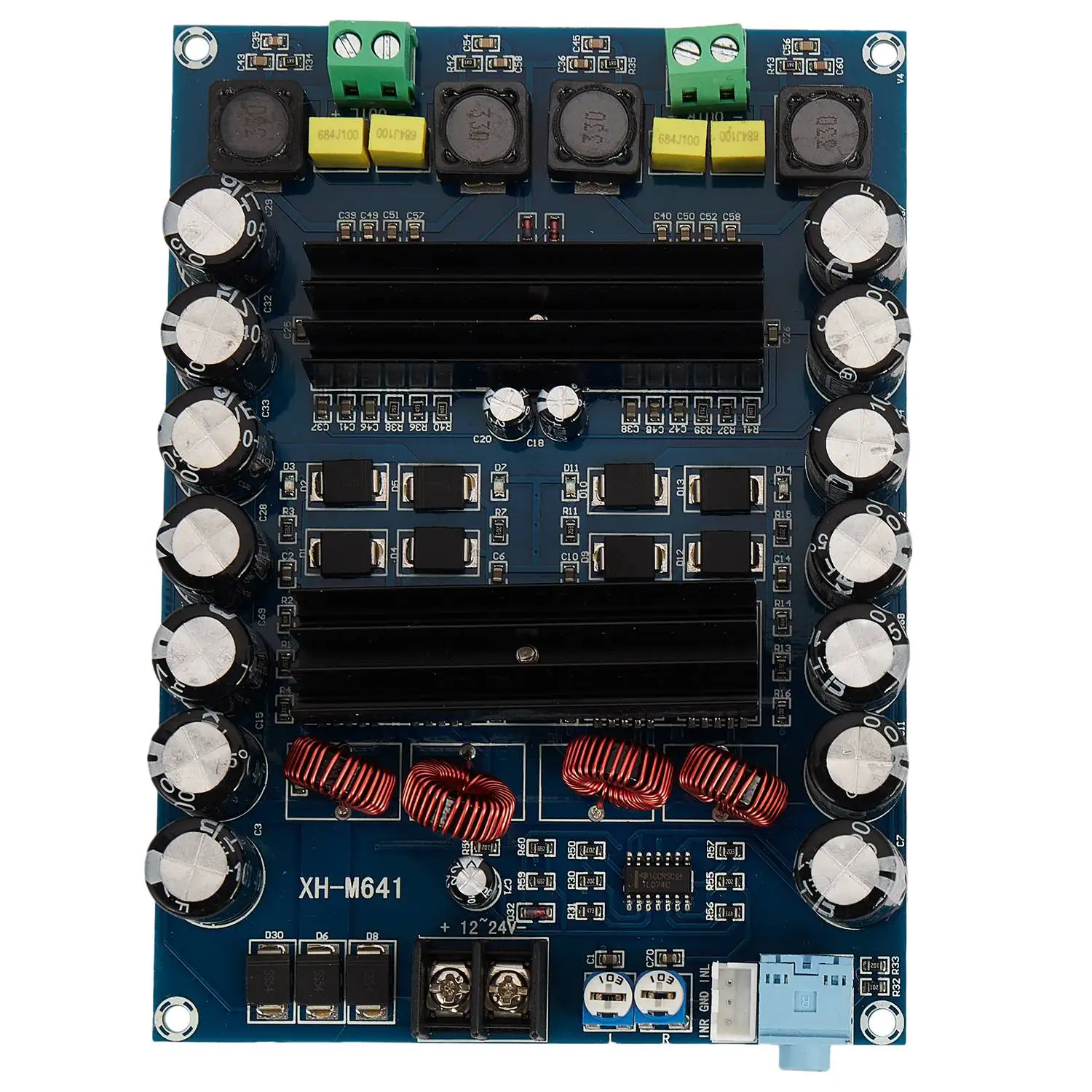LXYB18B XH-M641 TPA3116D2 DC12V 24V 150W X 2 오디오 디지털 고출력 2채널 자동차 앰프 부스트 보드 G2-010 포함