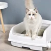 2025 Semi-automatic Litter Box Cleaning Oversized Deodorant Pooper Spatter-proof Semi-enclosed Cat Toilet 2