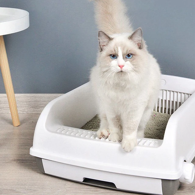2025 Semi-automatic Litter Box Cleaning Oversized Deodorant Pooper Spatter-proof Semi-enclosed Cat Toilet 2