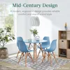 5-Piece Dining Set, Compact Mid-Century Modern Table & Chair Set for Home or Apartment with 4 Chairs, Plastic Seats for Stylish 3