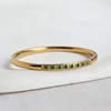 High End PVD Shinny Minimalist White Green Zircon Rings Female Exquisite Stainless Steel Bridal Ring 5