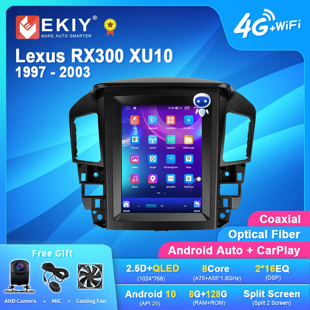 

EKIY TT7 Android 10.0 Car Radio For Lexus RX300 RX330 Toyota Harrier 1998 1997-2003 Multimedia Tesla Vetical Screen Navi Stereos