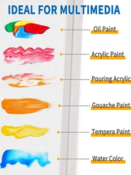Bview Art 2pcs 30x40cm 100% Cotton 280g Blank Stretched Canvas Oil Acrylic & Pouring Art 6
