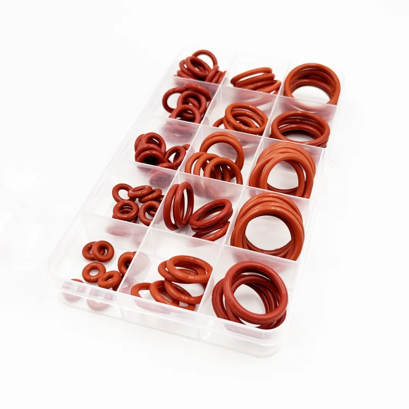 silicone pces aneis vermelho silicone vmq selo de vedacao silicone arruela borracha conjunto sortimento kit conjunto caixa anel 05
