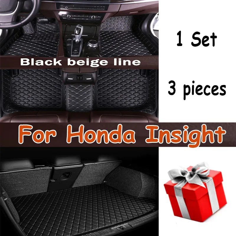 

Car Floor Mats For Honda Insight ZE2 ZE3 2010~2014 Auto Foot Pads Mat Luxury Leather Carpet Rugs Interior Parts Car Accessories