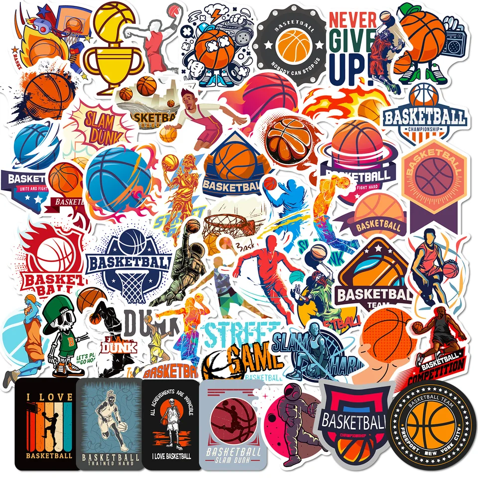 33 PCS American Basketball Stickers - Waterproof Decals For Laptop, Water Bottle, Car, Bike (2-2.5 Inches) - View #4