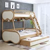 120x200 135x200 150x200 cm Modern luxury ash wood bunk bed 2 people Double loft bedroom beds full size bed frame furniture 6