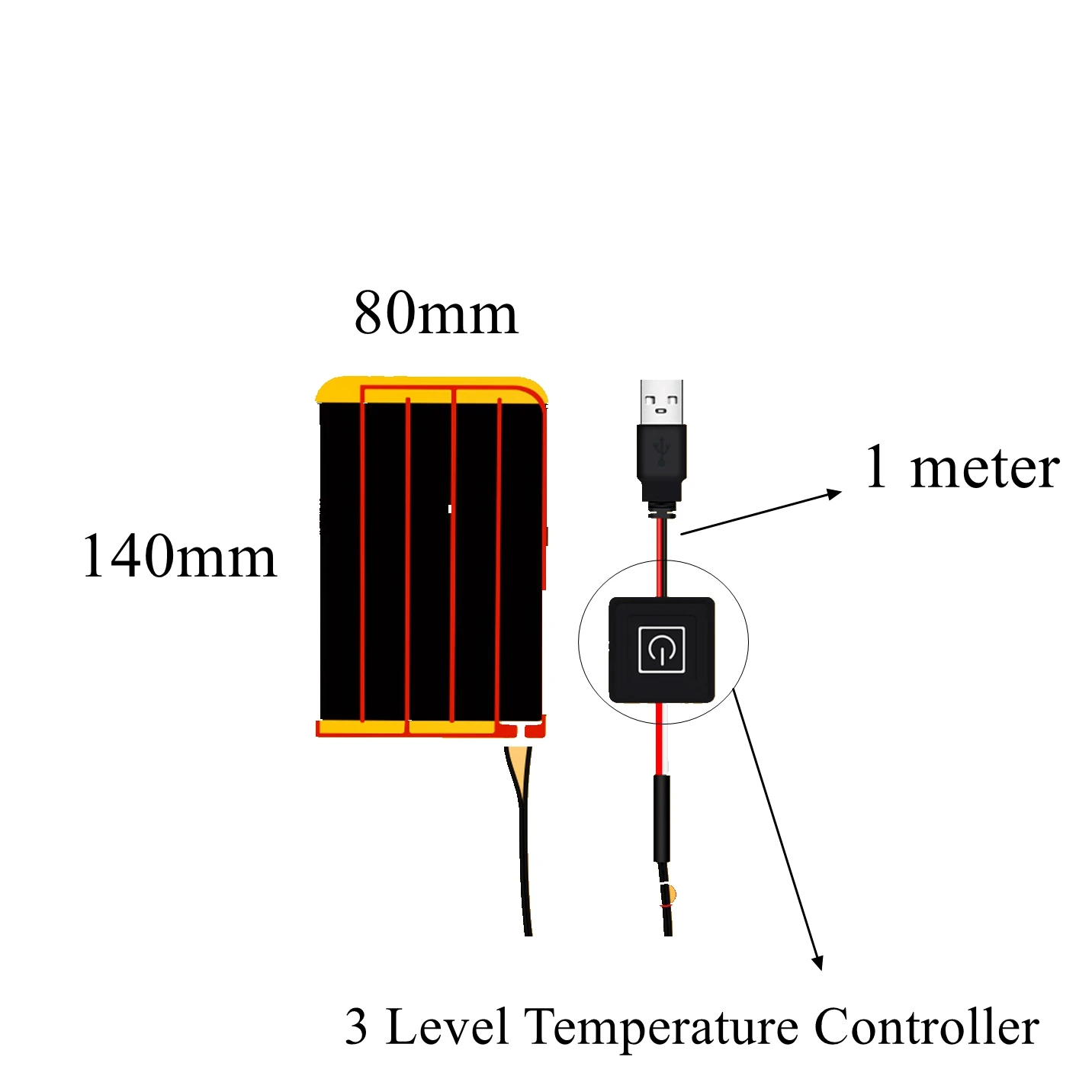5V USB Electric Heating Film Pad Thermal Carbon Fiber Far Infrared Heater  Wrap Pet Jacket Vest Gloves Socks Pants Belts Clothes - AliExpress