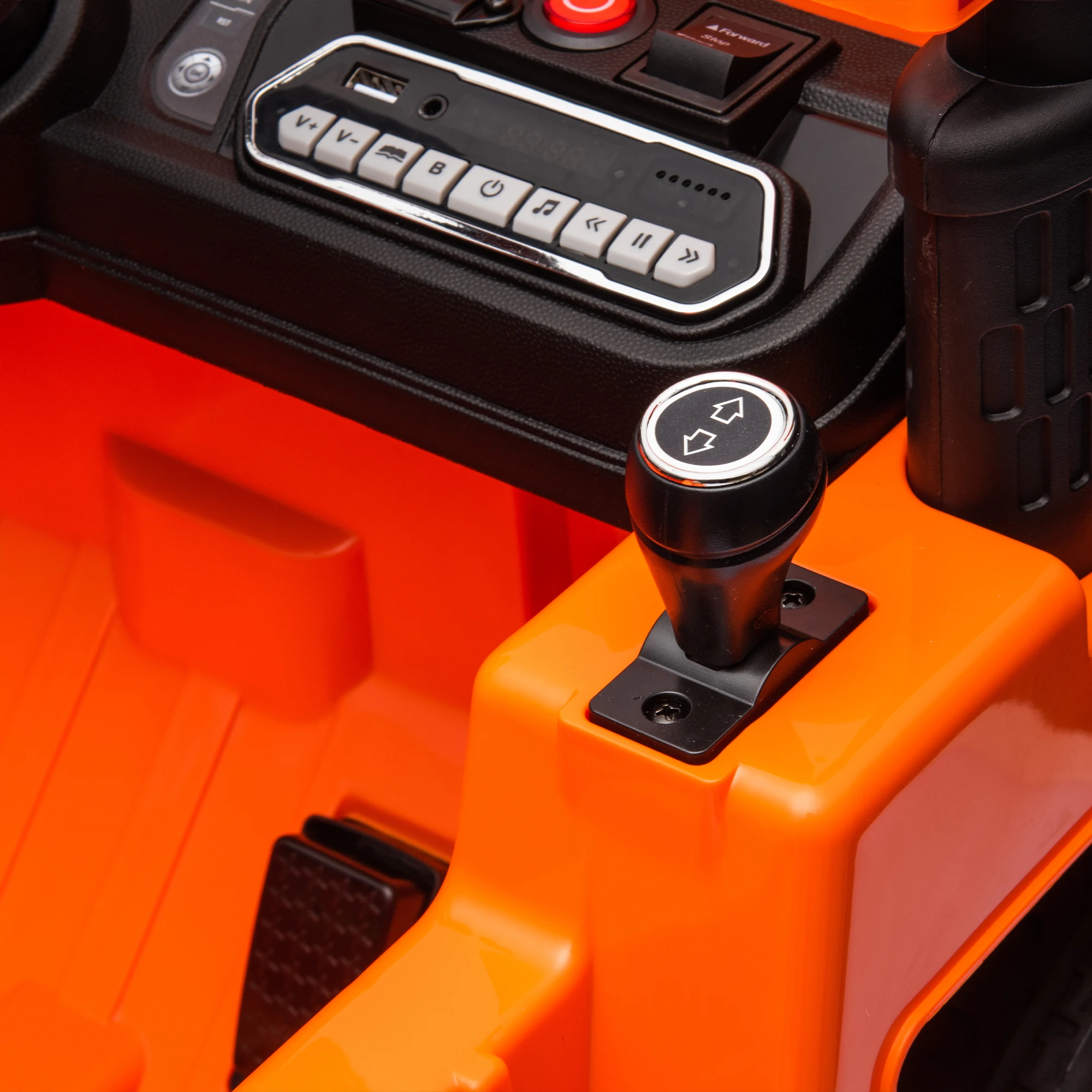 12v Ride On Dump Truck Parents Control Electric Dump Bed Extra Shovel Phone Stand Three-Point Seat Belt