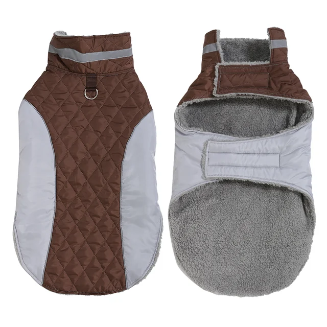 Big Dog Clothes For Winter Warm Thicken Pets Vest Coat With D-ring Outdoor Waterproof Reflectivce Jacket For Large Dogs Labrador 4