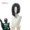 L-email wig Synthetic Hair Game Valorant Viper Cosplay Wig Short Straight Black Wigs Heat Resistant Halloween pelucas de mujer 1