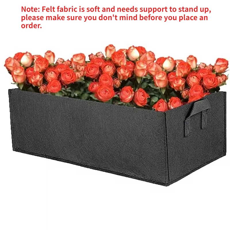 Rectangle Breathable Planting Container Grow Bag 40/50/60cm Fabric Raised Garden Bed Planter Pot for Plants Flowers Vegetables - Image 2