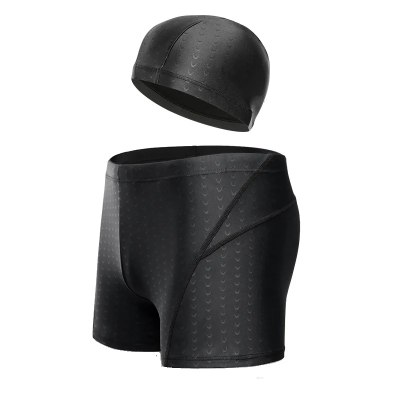 Boxer Shorts Swim Trunks Swim Shorts Men Swimsuit Men Teens Quick Dry 2pcs Set Swimming Trunks Swimming Pool Swimwear Bathing Suit Male Beach Boxer Swimsuit Shorts With Cap/Hat