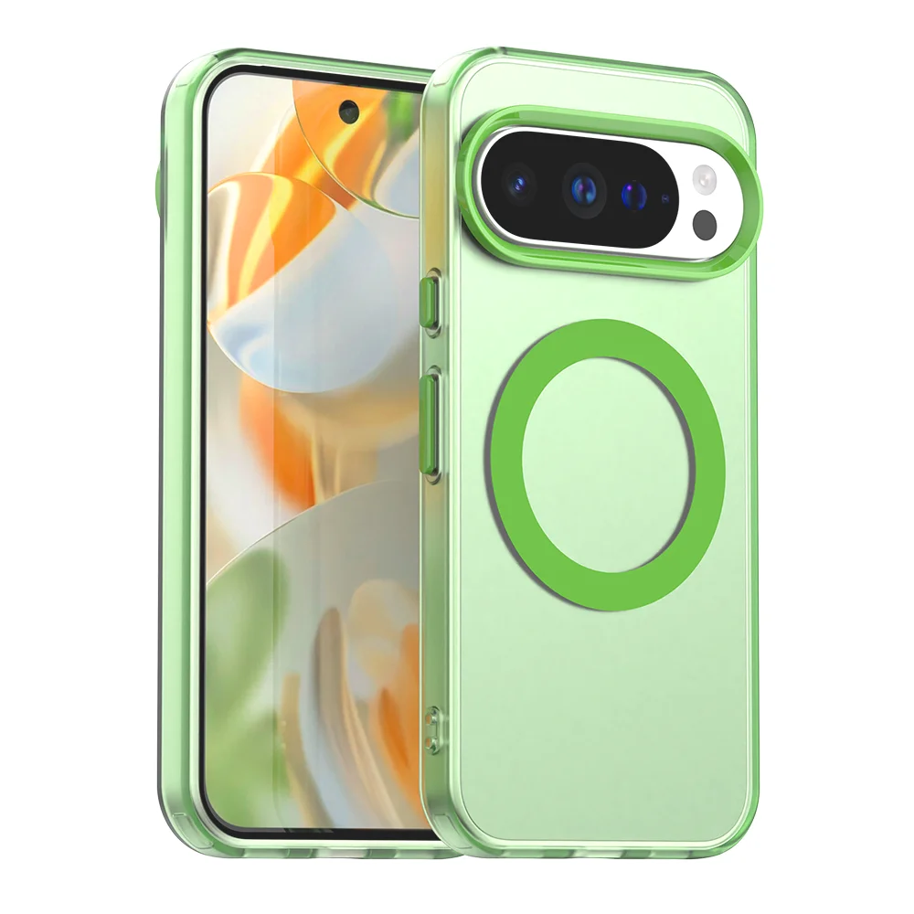 Magnetic Wireless Charging Case with Candy Colors and Transparent Back Shell