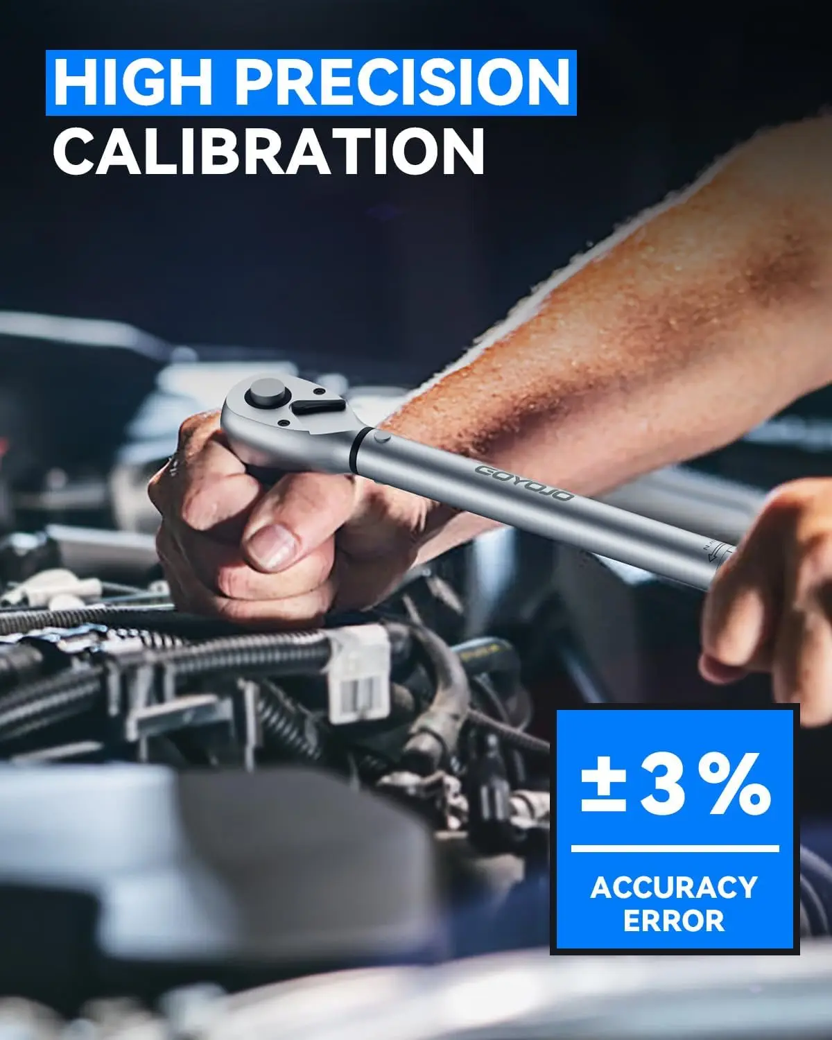 Torque wrench 50-350Nm square drive 1/2" high accuracy &plusmn; 3% adjustable in two directions for car bike repair