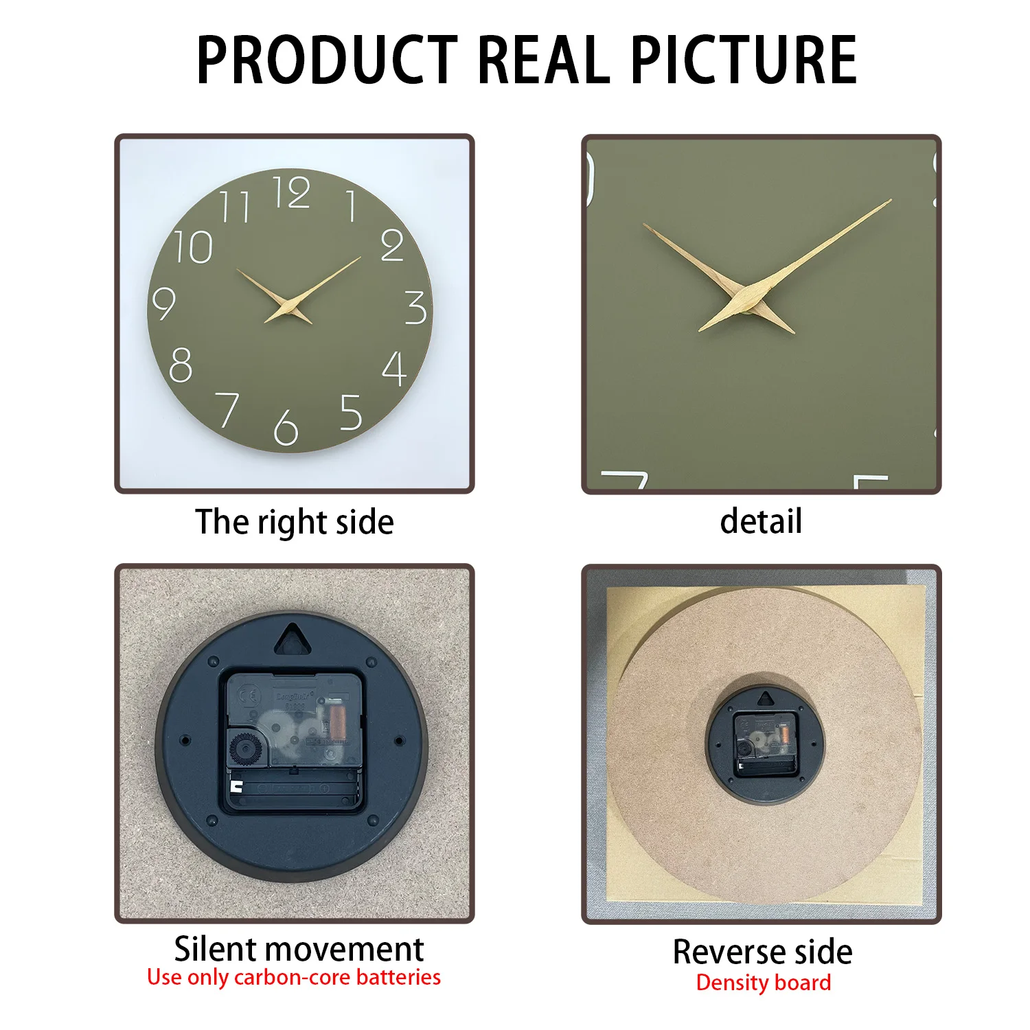 Modern Simple Digital Wooden Wall Clock Living Room Bedroom Kitchen Home Decoration Wall Clock Silent Quartz Holiday Gift 10 Inches 12 Inches 14 16inch