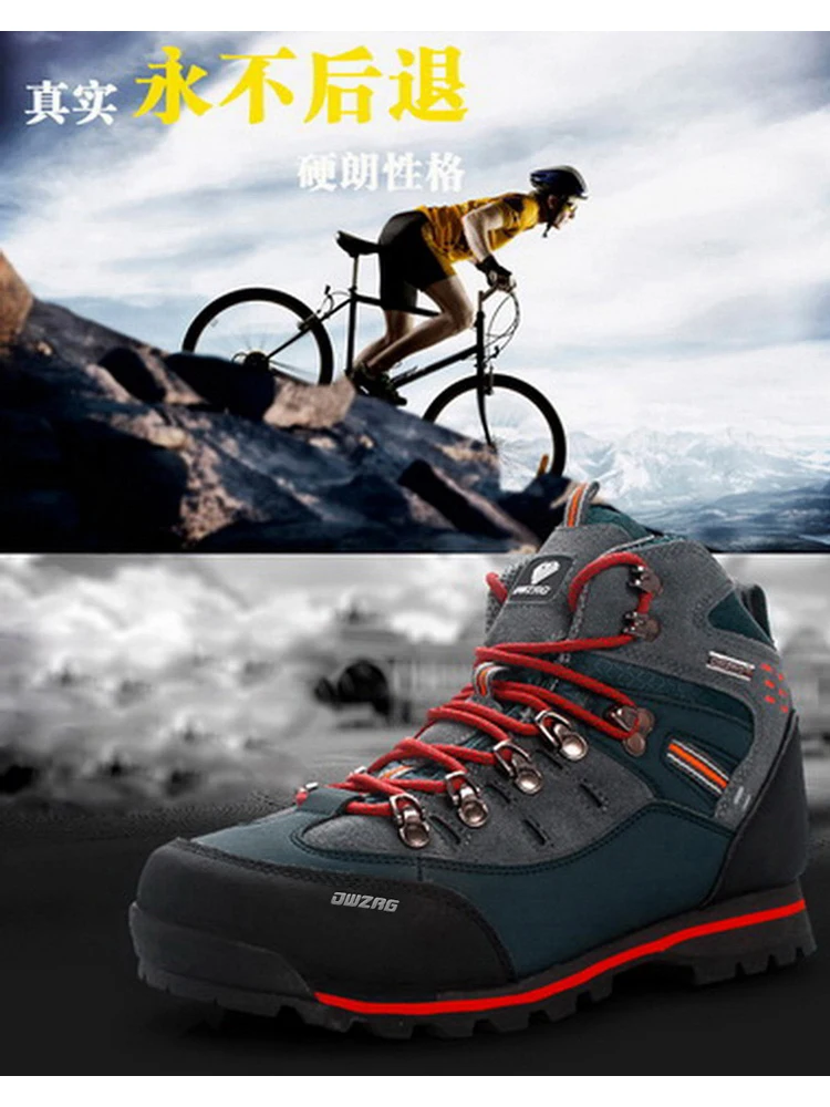 High Quality Men High-End Outdoor High-Top Waterproof Shoes Sand-Proof Hiking Sneakers Anti-Collision Large Size Climbing Shoes