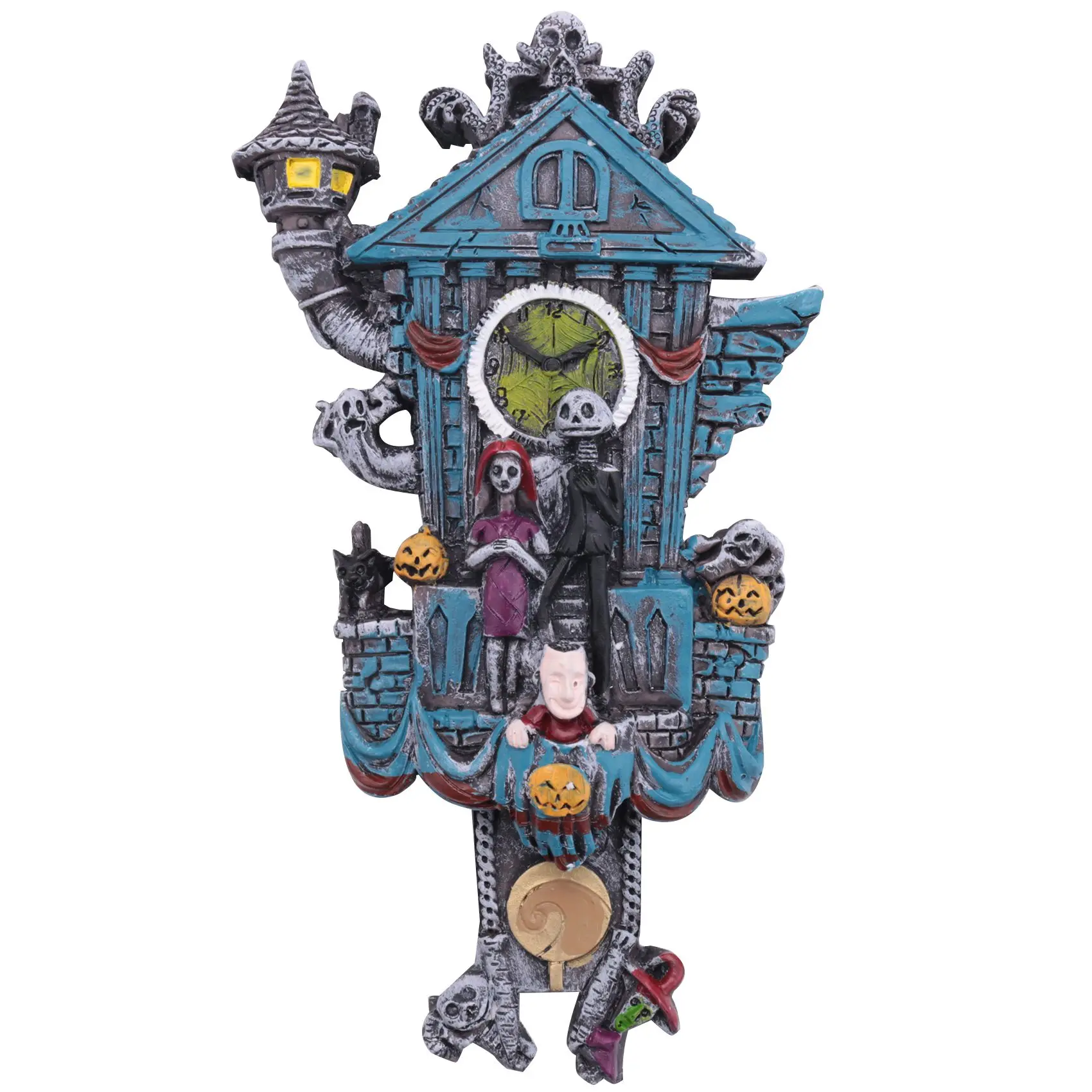 

Настенные часы на Хэллоуин, рождественские настенные часы, искусственная статуя из смолы