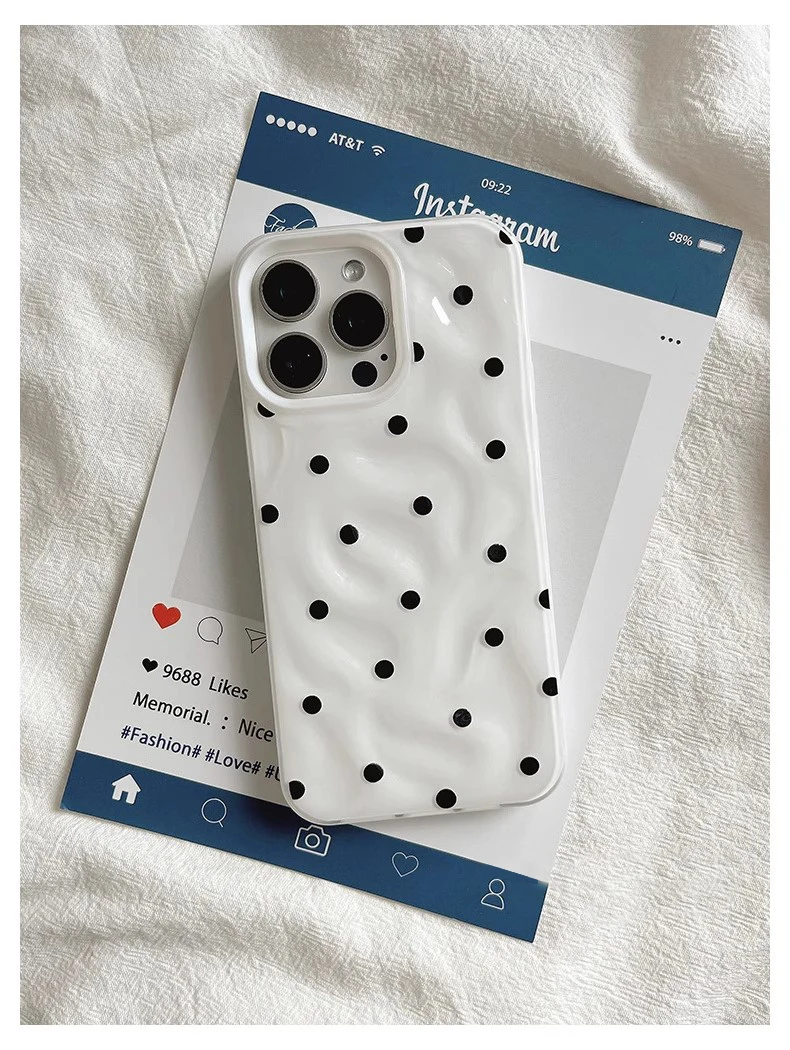 ตัวเลือกสินค้า เคส iPhone 3D ลายจุดนูน ดีไซน์ฝรั่งเศส