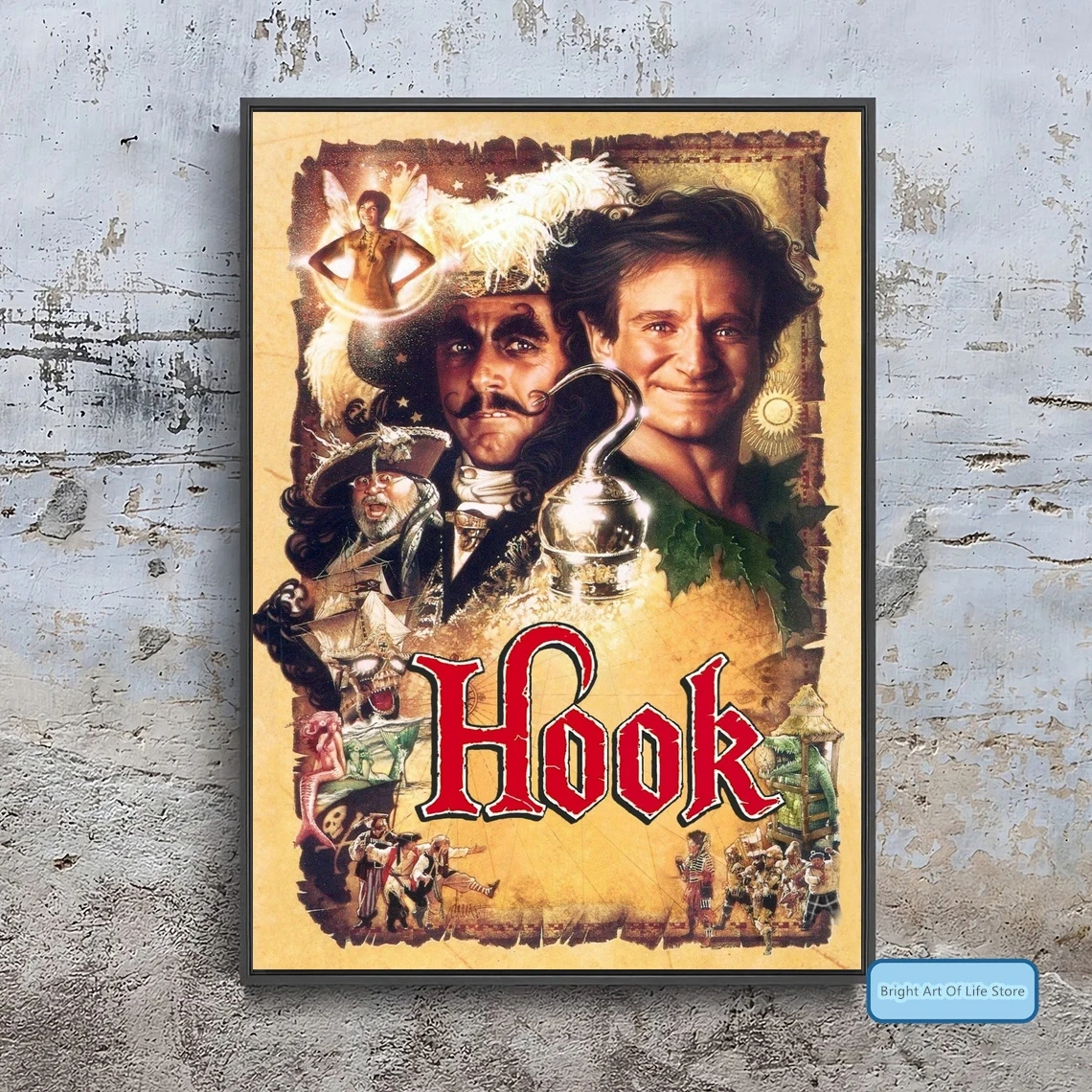 Hook (1991) Classic Movie Poster Cover Photo Print Canvas Wall Art