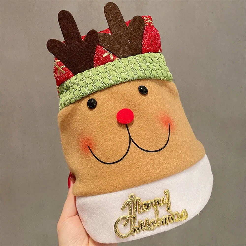 Cartoon Santa Hat Old Man Christmas Decoration Snowman Deer Red Hats Adult Children's Xmas Cap Gift New Year Party Supplies