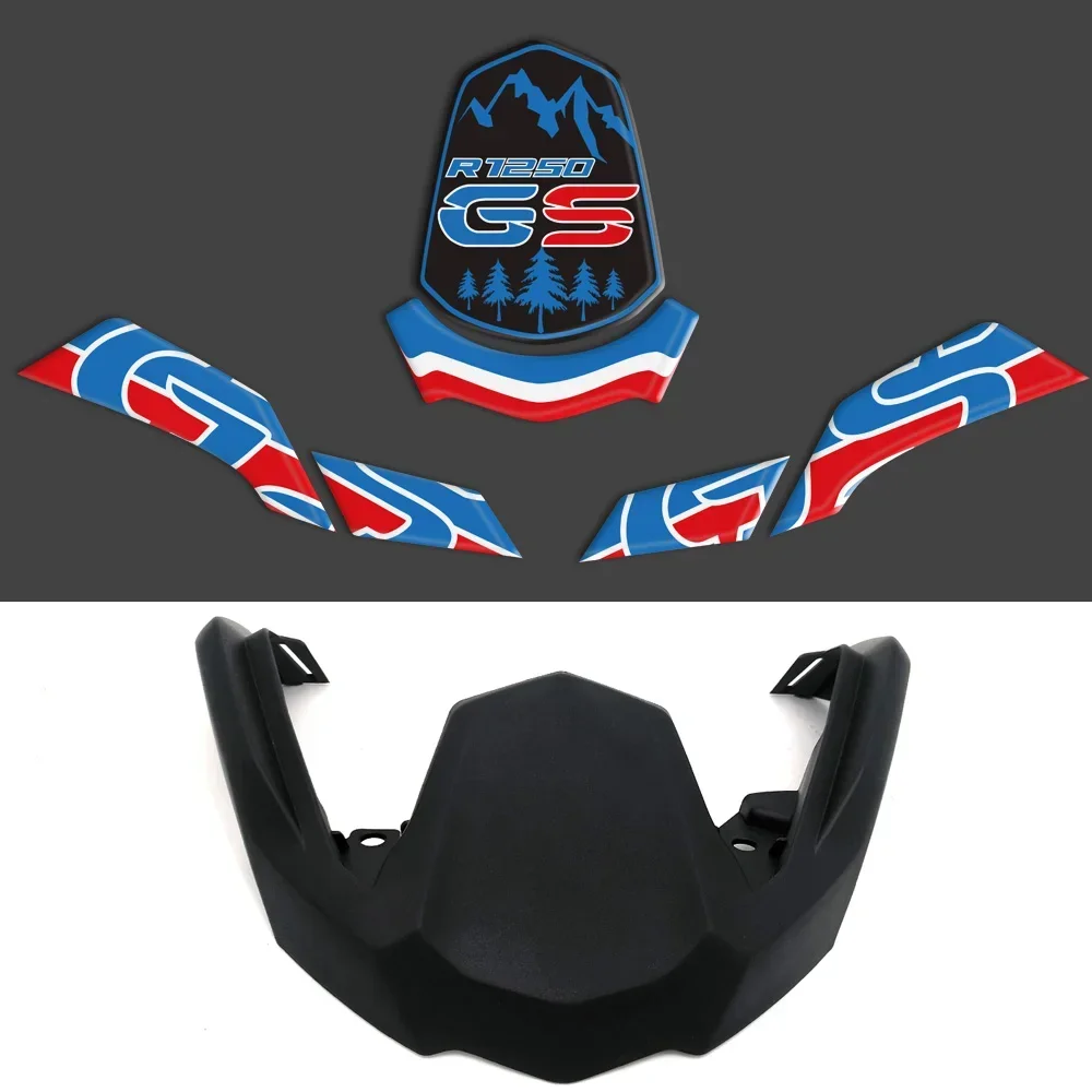 For BMW R1250GS R1250 R 1250 ADV GS Front Fender Beak Extension Cover Windshield Screen Windscreen Motorcycle Stickers Adventure for bmw r1250gs r1250 r 1250 adv gs front fender beak extension cover windshield screen windscreen motorcycle stickers adventure