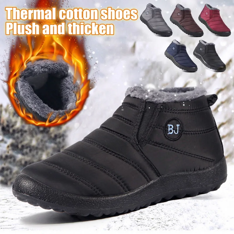 Winter Plush Boots for Men Waterproof Snow Boots Warm Fur Women's Ankle Non-Slip Casual Sneakers Hiking Shoes men sneakers outdoor boots