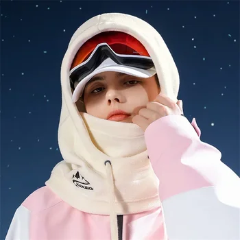 Winter Thermal Fleece Ski Mask Full Face Head Coverings Snowboard Hooded Scarfs Winter Sports Accessories Warm Cycling Headgear 2