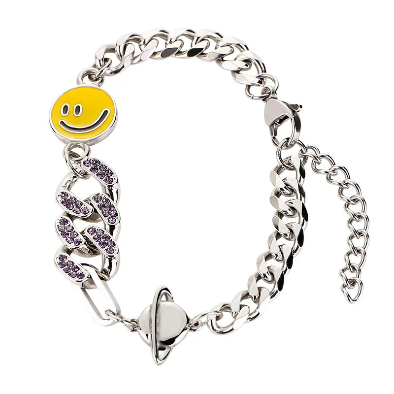 Retro Lächeln Gesicht Cuban Link Kette Armband Für Männer Edelstahl Punk Gothic Hiphop Zubehör Unisex Schmuck Trendy Geschenk – Detail 14