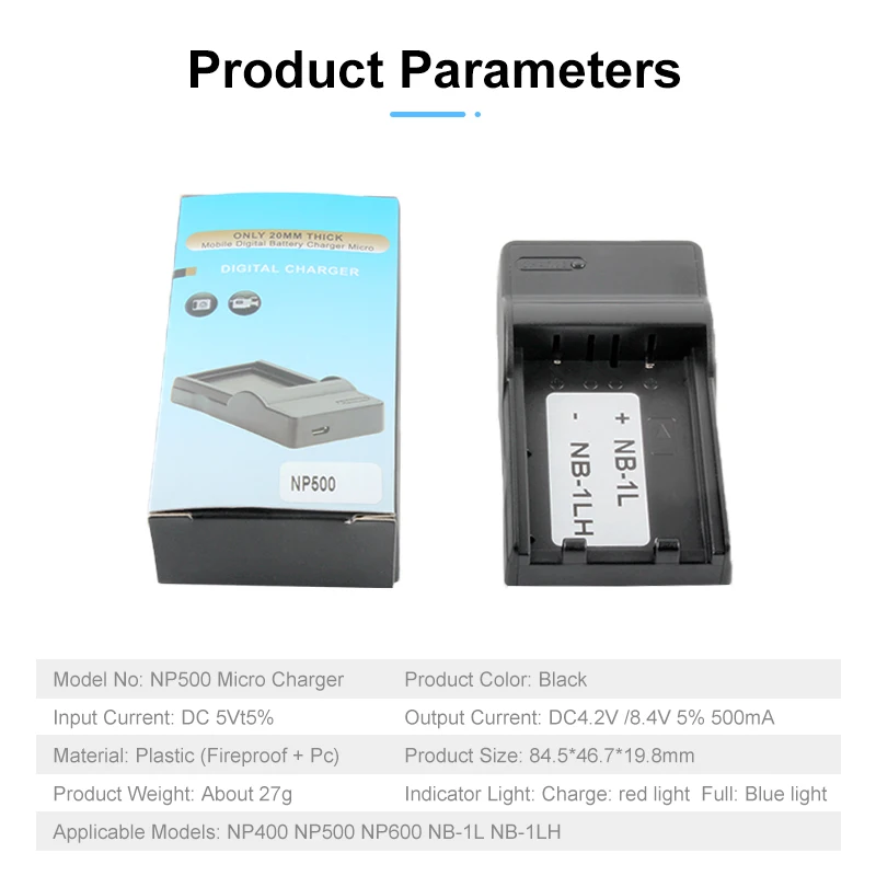 DR-LB4 NP-500 NP-600 Battery USB Charger for Konica DIMAGE 500 530