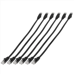6 - Pack Flat High - Speed Cat6 Ethernet Cables with Snagless RJ45 Connectors, 1 - Foot (AS SHOWN)