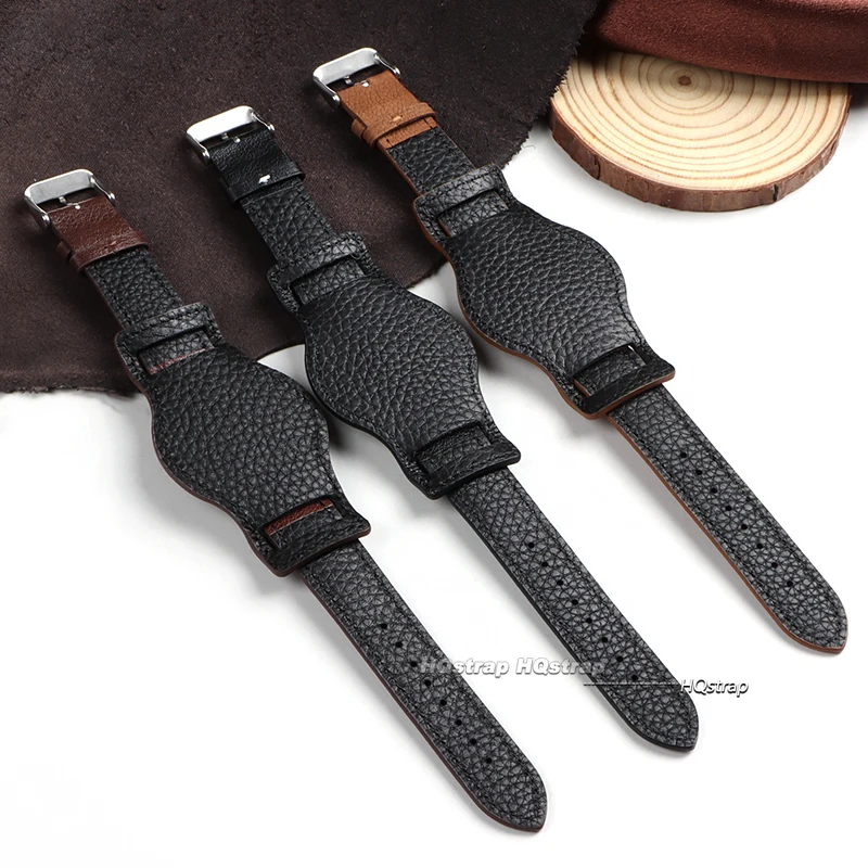 Vintage Genuine Leather Watch Strap – Premium Cowhide Wrist Band Replacement