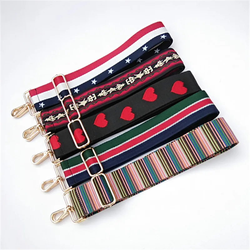 

Women's Bag Adjustable Replacement Belt with Bag Buckles Long Shoulder Handbag Strap 5cm Colorful Shoulder Belt