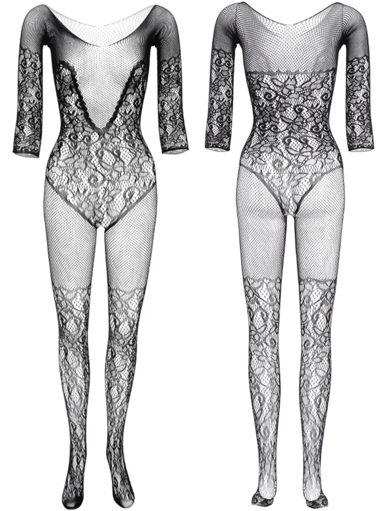 Sexy Lingerie Women Underwear Fishnet Bodysuit Exotic Erotic Mesh Full Body Stocking High Elastic One-piece Tights Lingerie Fashion Sleepwear