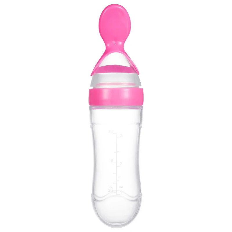 Silicone Squeezing Feeding Bottle Spoon Bottle Feeder Newborn Baby Training Drink Spoon Safe Tableware Training Feeder