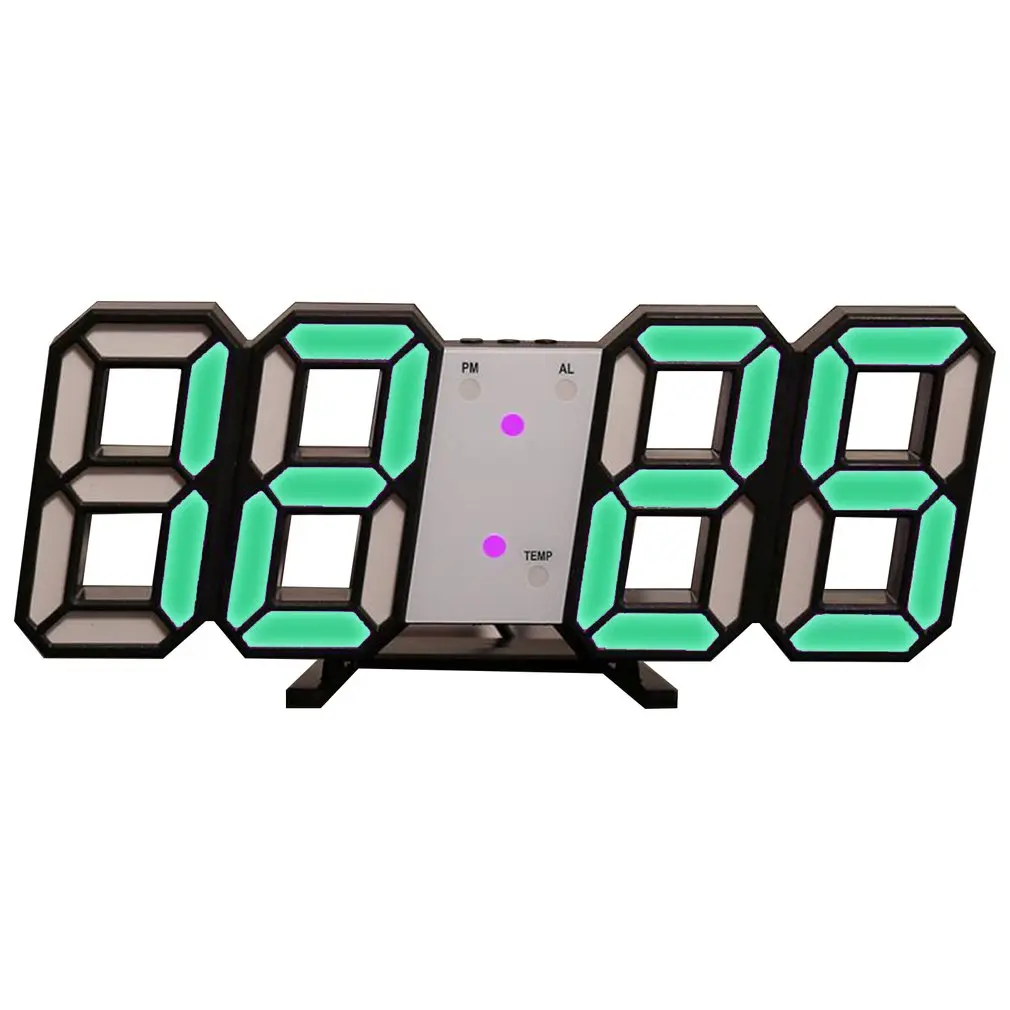 3DDigitalClockLEDUSBMultifunctionSmartModernDateTemperature
